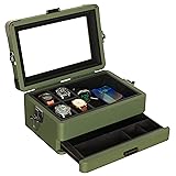 CASE ELEGANCE Military 10 Slot Watch Box Case