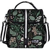 VLM Lunch Box for Women, Insulated Lunch Bag Women, Cute Floral Lunch Tote | Large Capacity, Adjustable Shoulder Strap, Portable, Lightweight, Keeps Food Fresh, Ideal for Work, Picnic, Camping, Travel