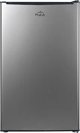 Walsh WSR35S1 Compact Refrigerator, Single Door Fridge, Adjustable Mechanical Thermostat with Chiller, Reversible Doors, 3.5 Cu.Ft, Stainless Steel Look