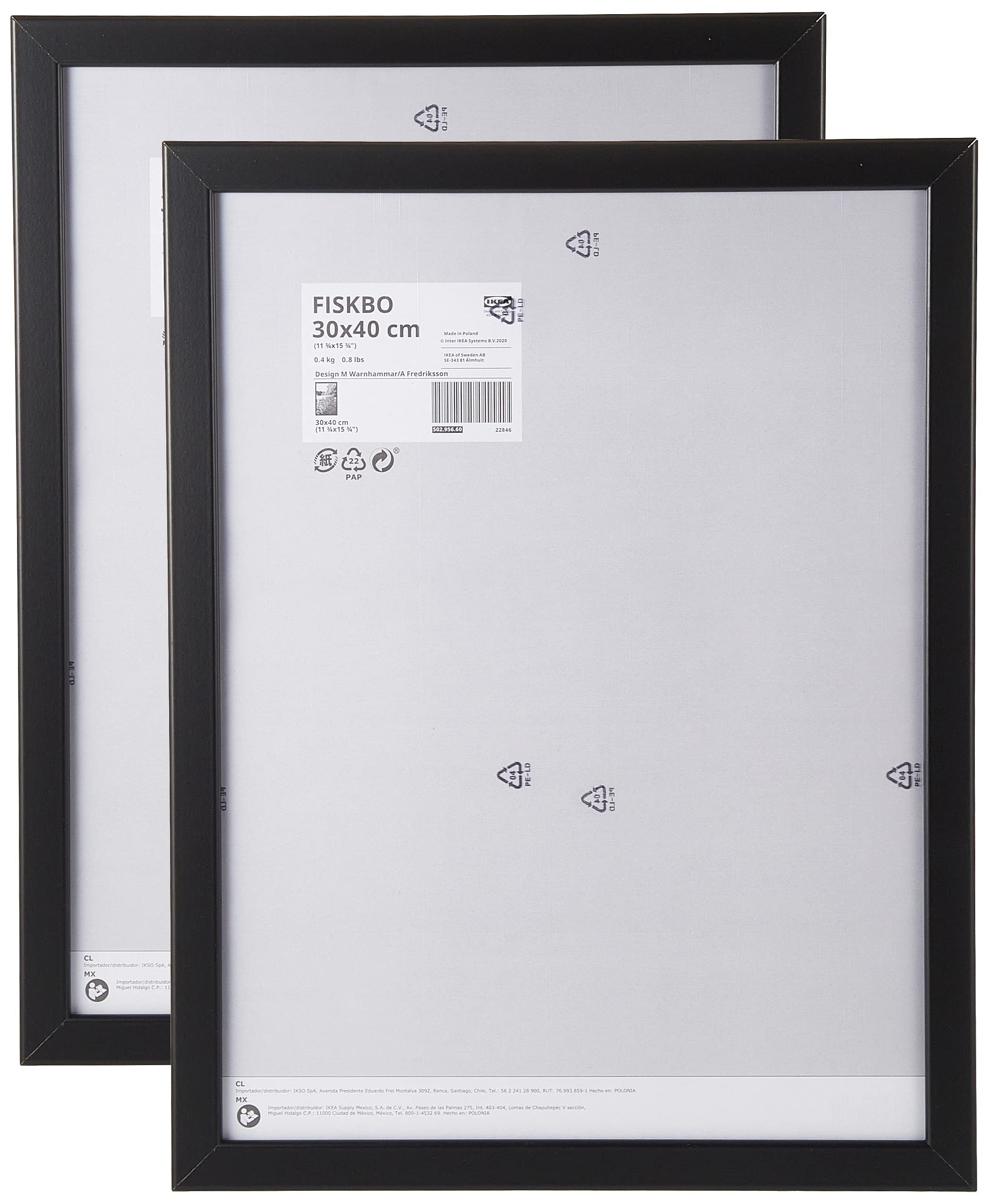 HSD Picture Frames Black 30x40 cm Photo Frame - Wooden Picture Frame - Classic Home Photo Frames Picture Frame - Quality Modern Style - Set of 2