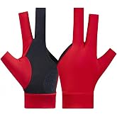 ARUDYREV Pool Glove for Billiards, 3 Finger, Left Hand, for Men Players