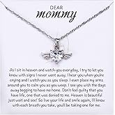 MIXJOY Baby Angel Wings Heart Necklace for Mom, Mommy of an Angel Remembrance Gift