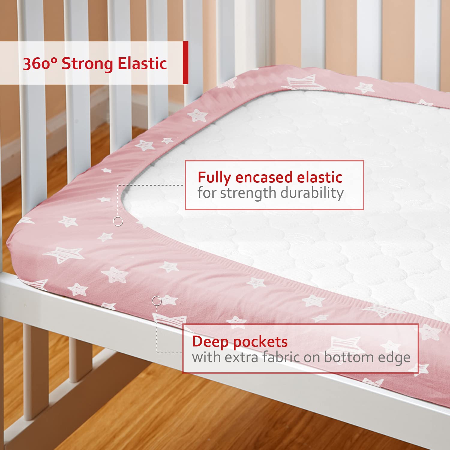 Pack and Play Sheets Fitted, Breathable Thick Playard Lovely Print Cover 39