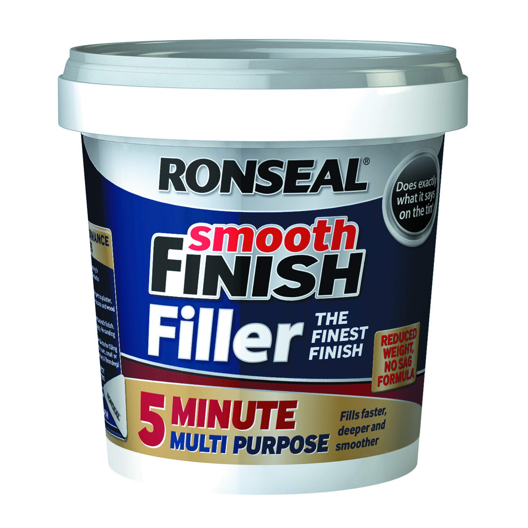Ronseal Smooth Finish Filler 5 Minute Tub 600ml