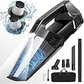 Blestan Handheld Vacuum Cordless Portable Car Vacuum with LED Light, High Power Suction, 3 in 1, Lightweight Rechargeable Hand Vacuum, Hand Held Vacuum Cleaner for Car Home Office, Pet Hair, Black