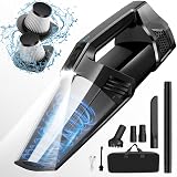 Blestan Handheld Vacuum Cordless Portable Car Vacuum with LED Light, High Power Suction, 3 in 1, Lightweight Rechargeable Hand Vacuum, Hand Held Vacuum Cleaner for Car Home Office, Pet Hair, Black