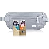 Travel Money Belt with RFID Block - Theft Protection and Global Recovery Tags (Gray -REG)