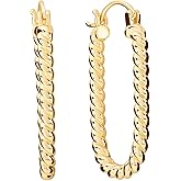 Amazon Essentials Plated Tailored Hoop Earrings