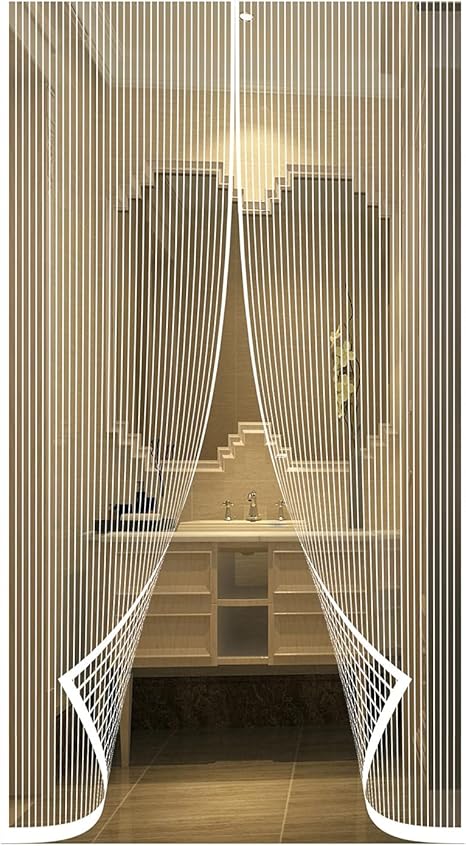 Amazon Co Jp 玄関網戸 85x190cm 網戸 ドアカーテン 折りたたみコンパクト収納 防蚊 虫 ホコリ 玄関 寝室 勝手口 ベランダ 白 ホーム キッチン