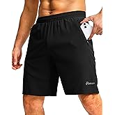 Pudolla Men's Workout Running Shorts 7"/5"/9" Lightweight Gym Athletic Shorts for Men with Zipper Pockets