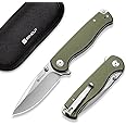 SENCUT Errant Pocket Knife, Camping Folding Knife with G10 Handle and 3.45" 9Cr18MoV Blade, EDC Knife for Outdoor Work S23054B-2(OD Green)