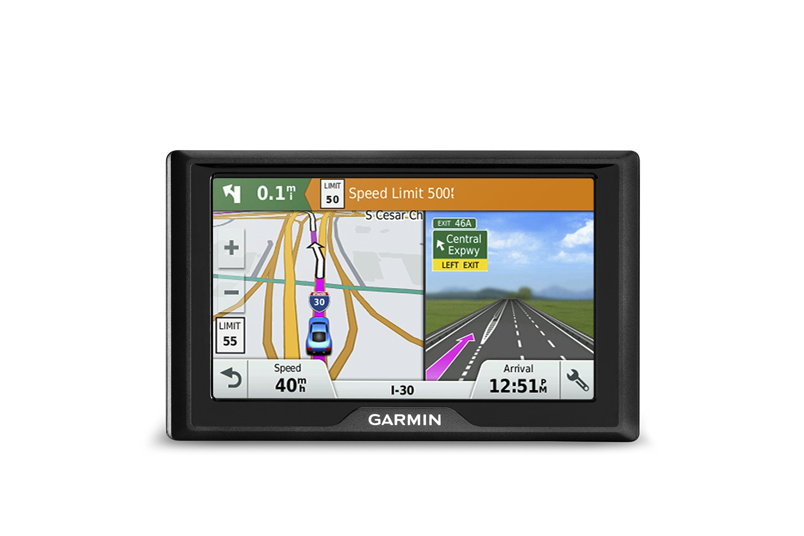 Garmin Drive 50 USA LM GPS Navigator System with Lifetime Maps, Spoken Turn-By-Turn Directions, Direct Access, Driver Alerts, and Foursquare Data by Garmin