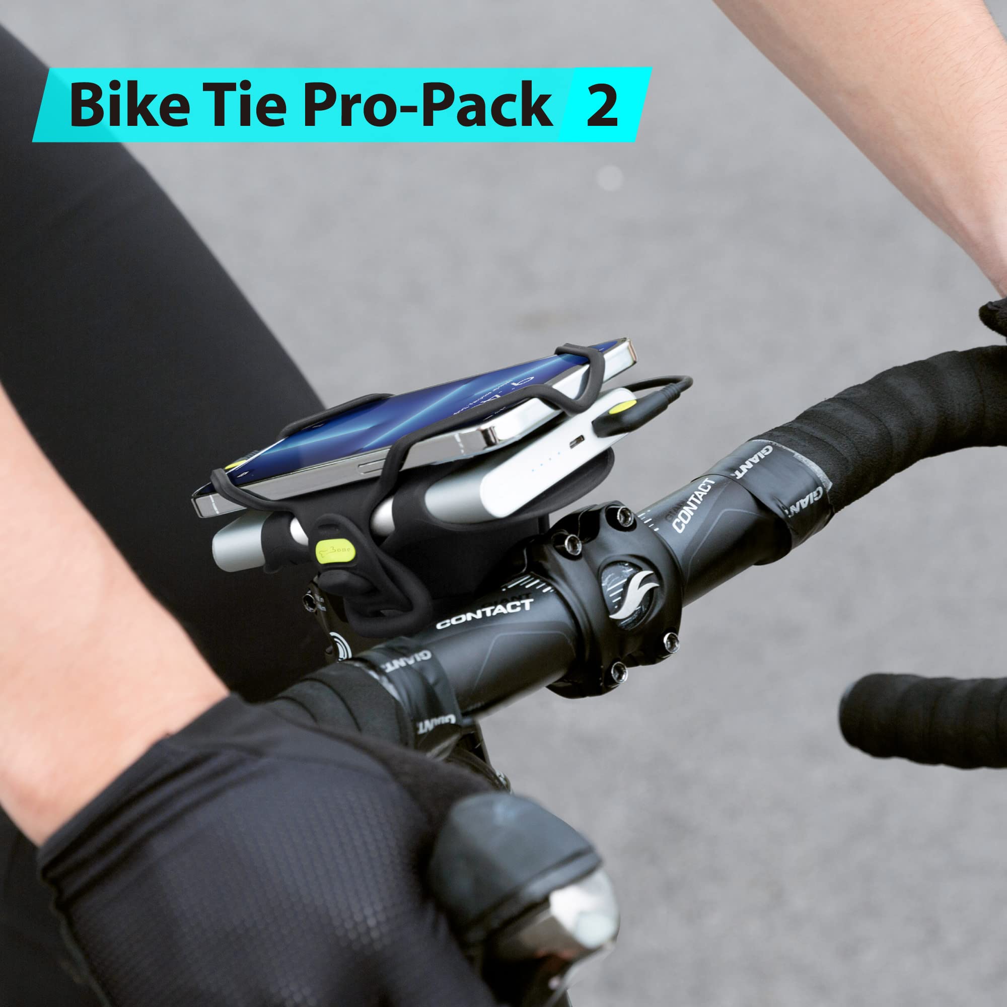 【Bone】 Bike Phone Mount Universal 2 in 1 Phone Holder for Bike, Charger Mount Stem, Bike Accessories for iPhone 13 12 11 Pro Max Samsung S20 S21, Fit 4.7