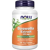 NOW Foods Supplements, Boswellia Extract 250 mg, plus Turmeric Root Extract, 120 Veg Capsules
