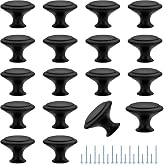 Matte Black Cabinet Drawer Hardware,30mm Kitchen Cabinet Knobs,18 Pack | Drawer Pulls, Stainless Steel, Round Shape, Smooth Touch, with Installation Screws, for Dressers Kitchens Cupboard