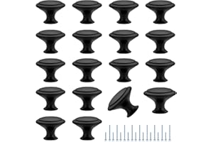 JOY DECOR 18 Pack Matte Black Cabinet Drawer Hardware 30mm Kitchen Cabinet Knobs Drawer Pulls with Installation Screws for Dressers Kitchens Cupboard