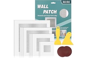 SOSFKIM Drywall Repair Kit 12 Pieces Aluminum Wall Repair Patch Kit, 2/4/6/8 inch Self Adhesive Aluminum Wall Patch Kit, Drywall Repair Tools Kit for Ceilings Drywall Plasterboard