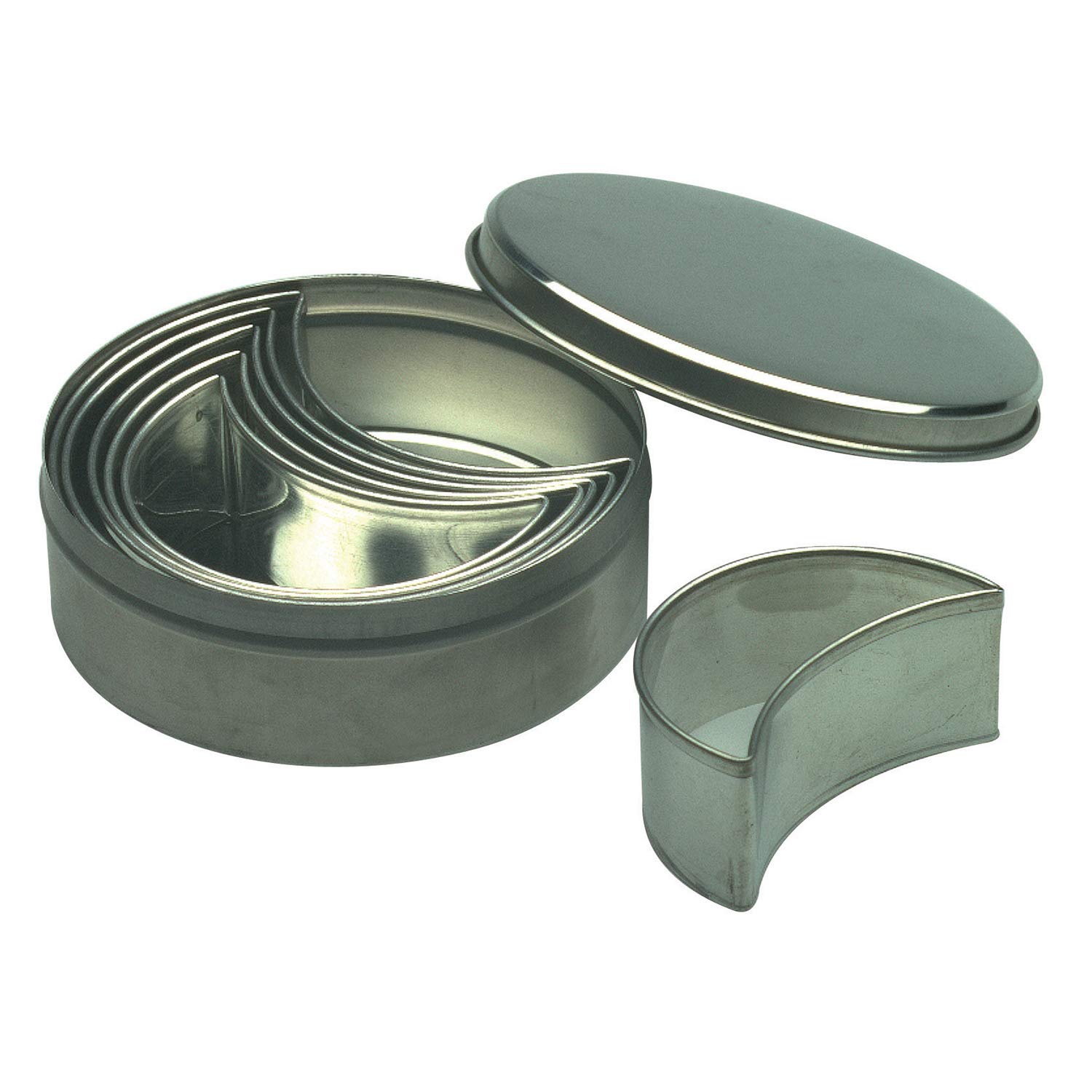 PIAZZA Set of 6 pastry cutters- Half moon shaped - tin