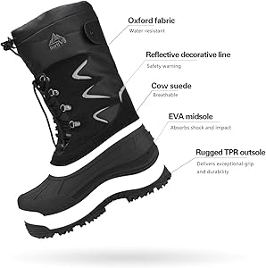nortiv 8 men's 170410 waterproof winter snow boots