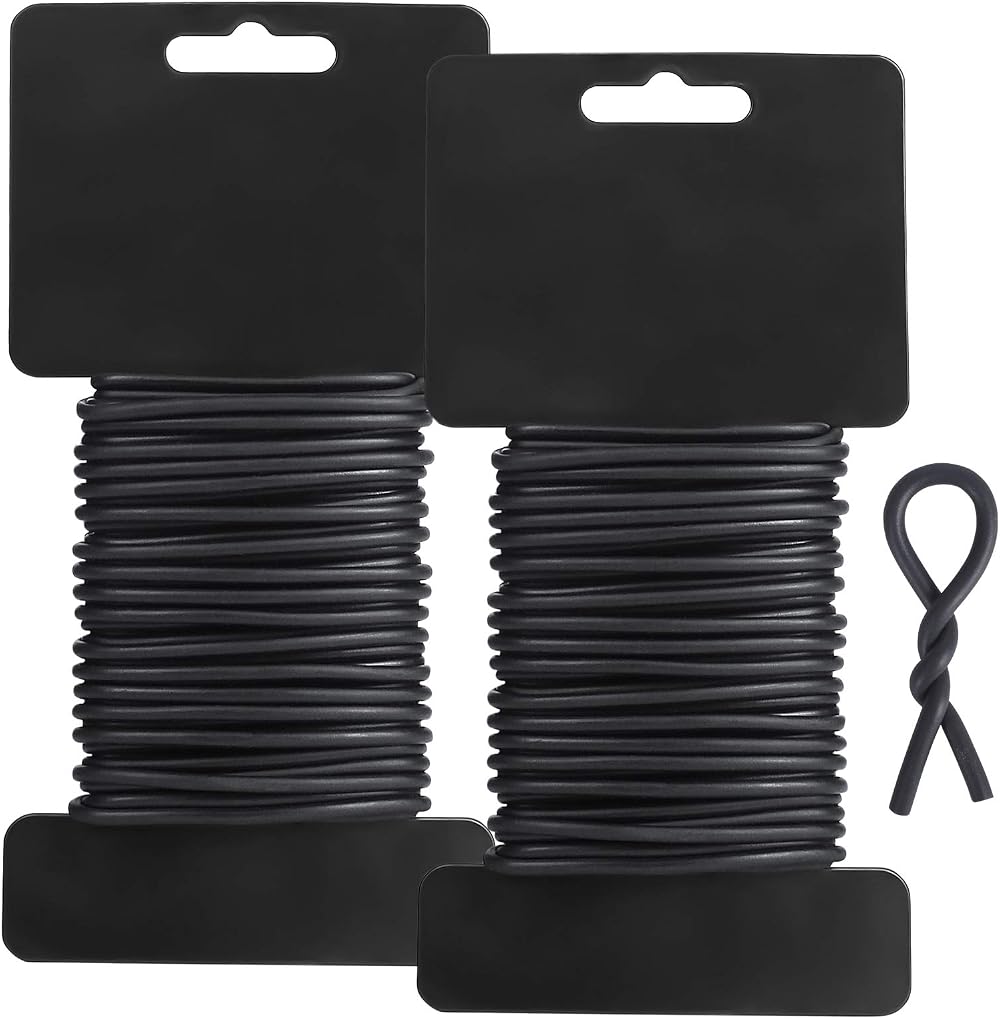 tenn well Garden Wire 3.5mm 52 ft Black Soft Twist Ties for Plants