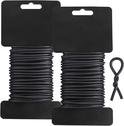tenn well Garden Wire 3.5mm 52 ft Black Soft Twist Ties for Plants