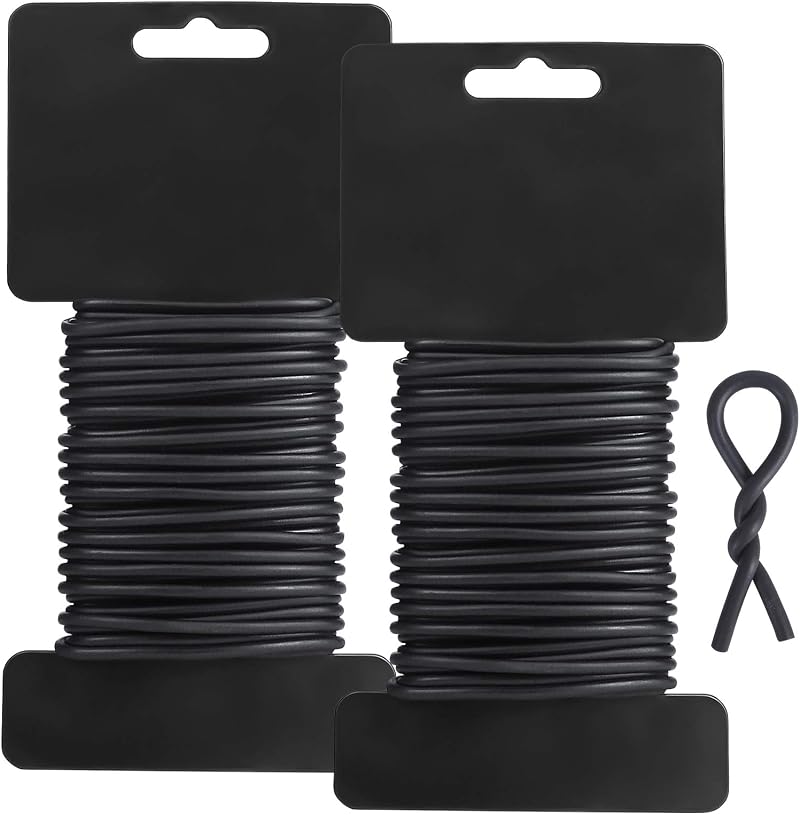 tenn well Garden Wire 3.5mm 52 ft Black Soft Twist Ties for Plants