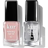 LONDONTOWN Tint & Shine Set - Perfecting Nail Veil #4, Dusty Rose Pink, with High Gloss Top Coat Nail Polish Manicure Set, 0.40fl oz