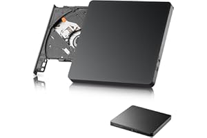 MAHAHUM External CD/DVD Drive for Laptop, USB 3.0 & USB C Disc Writer CD Burner Ultra-Slim DVD player for laptop disc reader 