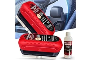 NICHALOUS Louisx Glass Cleaning Board, Automotive Oil Film Cleaning Brush, Universal Glass Cleaning Wipe Board, Glass Coating for Windshield, Water Repellant with Refill (Oil film cleaning (2pcs))