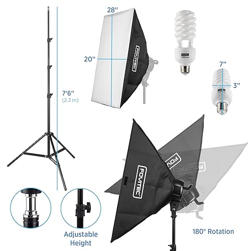 Fovitec 1-Light 1000W Fluorescent Studio Lighting Kit, 20