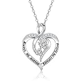 Cheyring Mothers Day Gift infinity Love Heart Sterling Silver Pendant Necklace for Women Mothers Grandmother Birthday Gifts