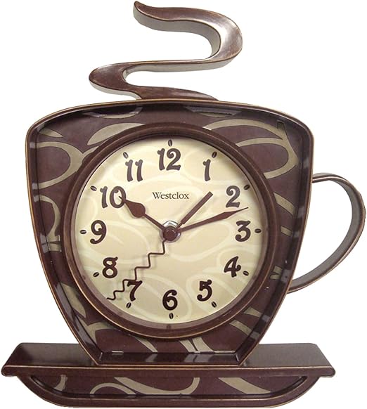 Amazon Com Westclox 32038 Coffee Time 3 D Wall Clock Kitchen