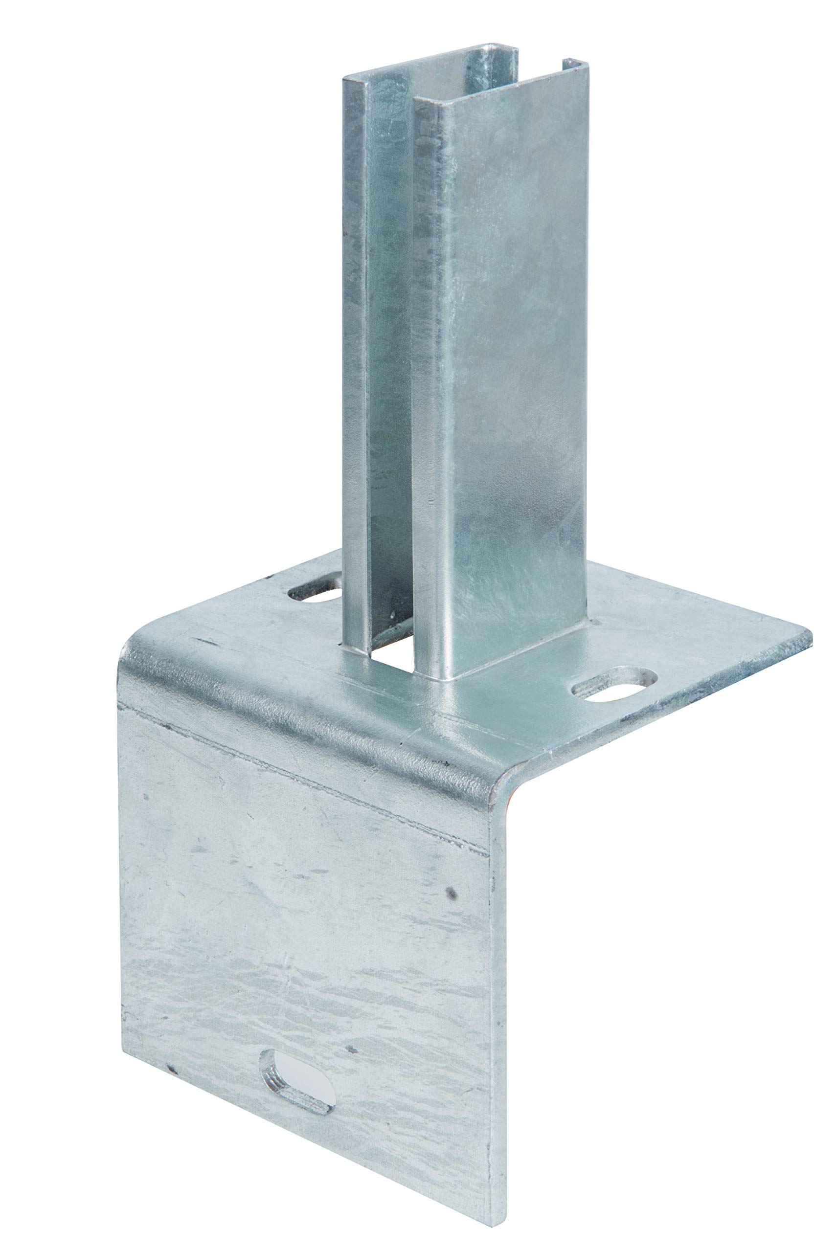 Alberts 686093 Post Holder for Fence Posts on L-Edge Stones | Screw-On | Hot-Dip Galvanised | Plate 120 x 120 mm | for Posts 60 x 40 mm