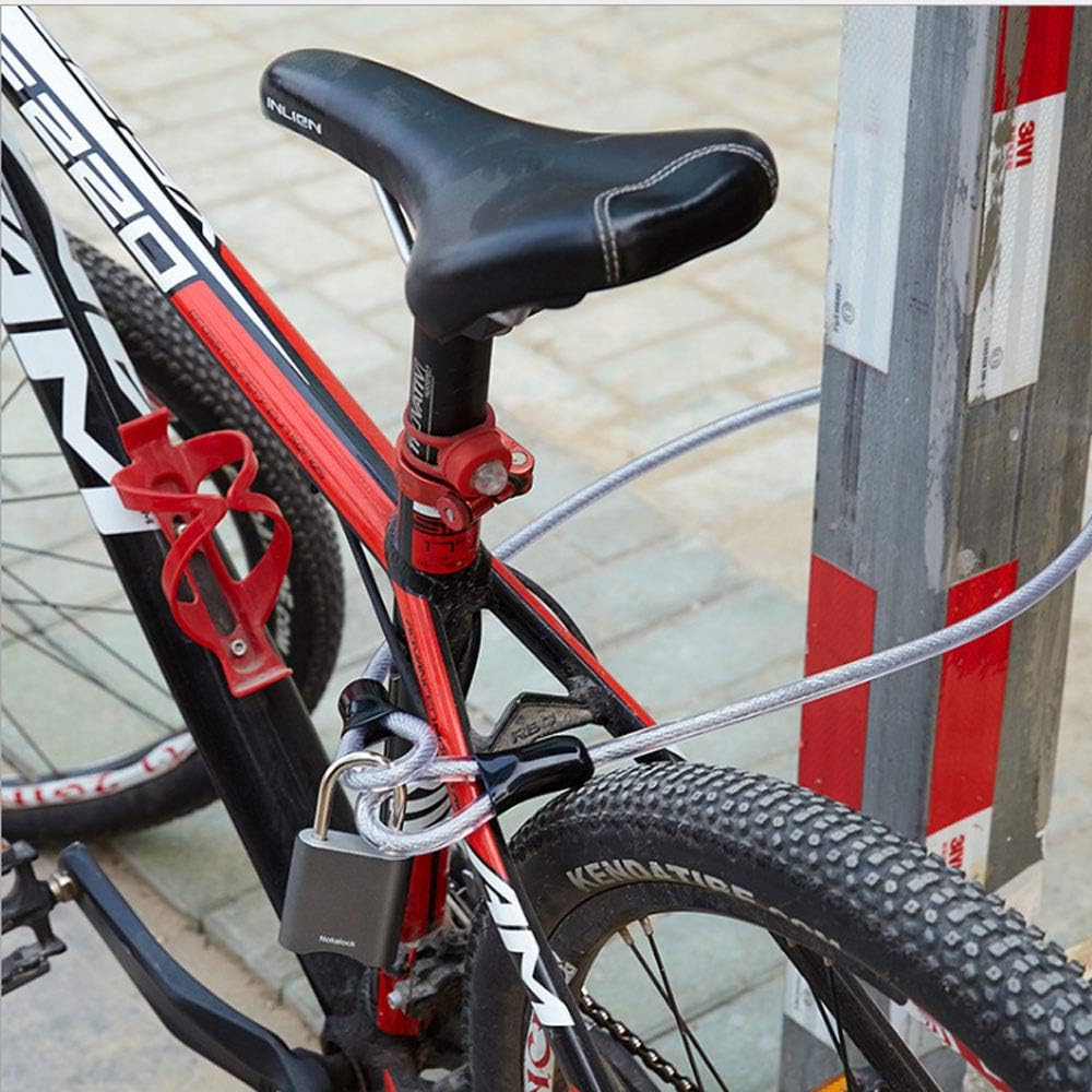 Stainless Steel Safety Cable, Double Loop Braided Steel Cable Flexible Lock Cable Lock 3/8 inch U-Lock, Padlock, Transparent Wire Rope with Ring, Electric Door, Bicycle, Glass Door Lock, Door Handle， - - 