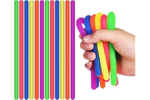 12Pcs 6 Color Stretchy String Fidget Sensory Toys Monkey Noodle Fidget Toy Stress Relief Toys Calming Noodle Fidget Stress an