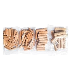 ALBO Wooden Dowel Pins 100 Pack Assorted Sizes 1/2