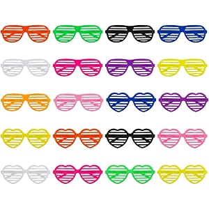 EcuhiRn 20Pcs Shutter Glasses, Plastic Shutter Glasses for Parties and Events