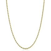 Kooljewelry Solid 14k Yellow Gold Filled Rope Chain Necklace for Men and Women (2.1 mm, 3.2 mm, 4.2 mm or 6 mm)