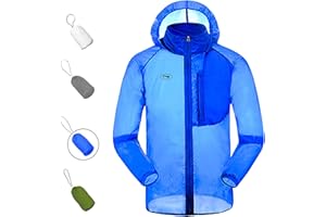 DOOY Sun Protection Jacket Ultra Light Thin Breathable Packable Outdoor Cycling Jacket Hoodie Skin Clothing for Men & Women