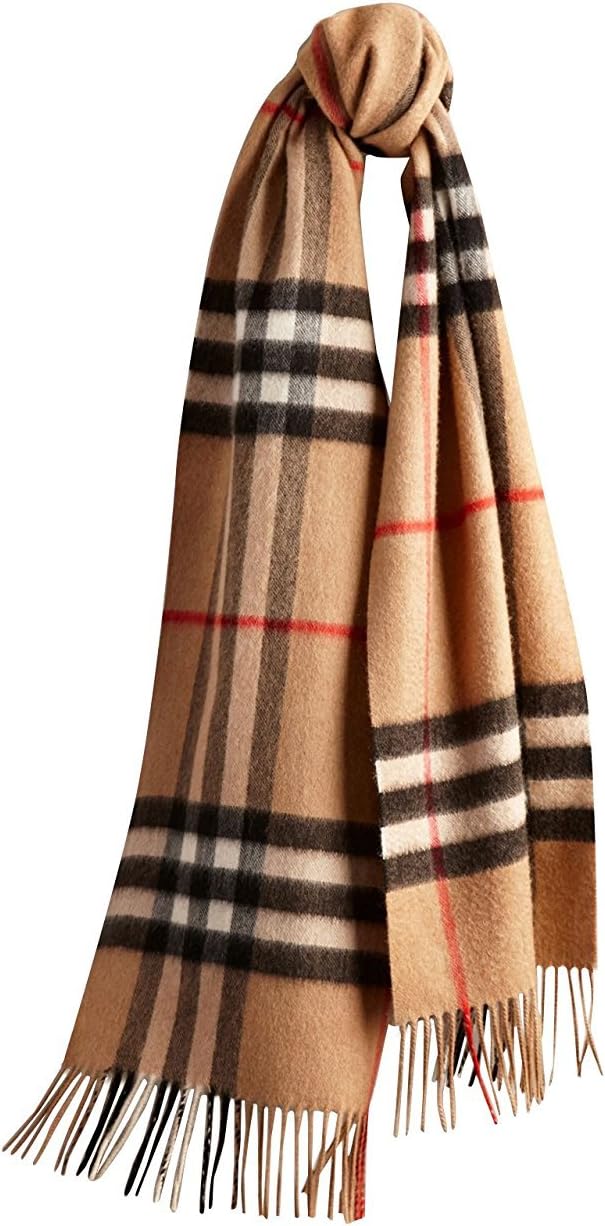 Made In Scotland Luxury British Nobility 100% Authentic Cashmere Classic Camel Check Scarf