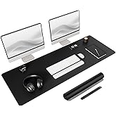 YSAGi Non-Slip Desk Pad,Mouse Pad(Black, 47.2" x 17")