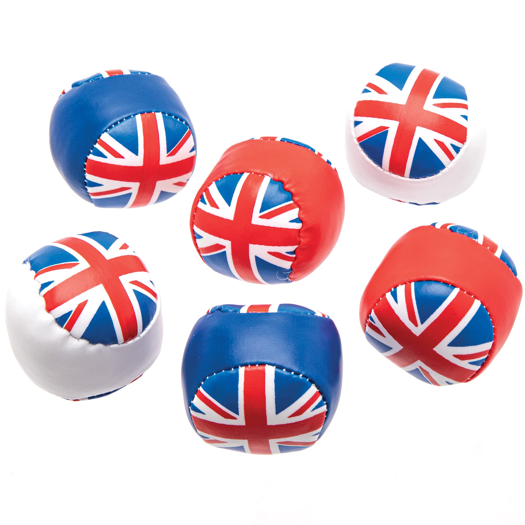 Baker Ross PJ135 Union Jack Mini Soft Ball Kids Party Favour - Pack of 6, Kids Kings Coronation Party Souvenir
