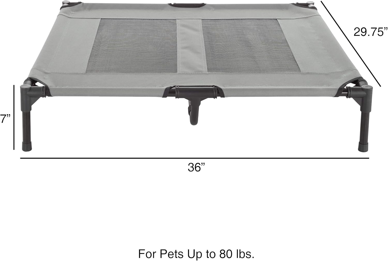 PETMAKER Elevated Pet Bed-Portable Raised Cot-Style Bed W/Non-Slip Feet, 36”x 29.75”x 7” for Dogs, Cats, and Small Pets-Indoor/Outdoor Use (Gray) : Pet Supplies