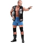 WWE Stone Cold Steve Austin Men's Costume with Austin 3:16 Vest, Shorts Wristbands & Knee Pads - Officially Licensed