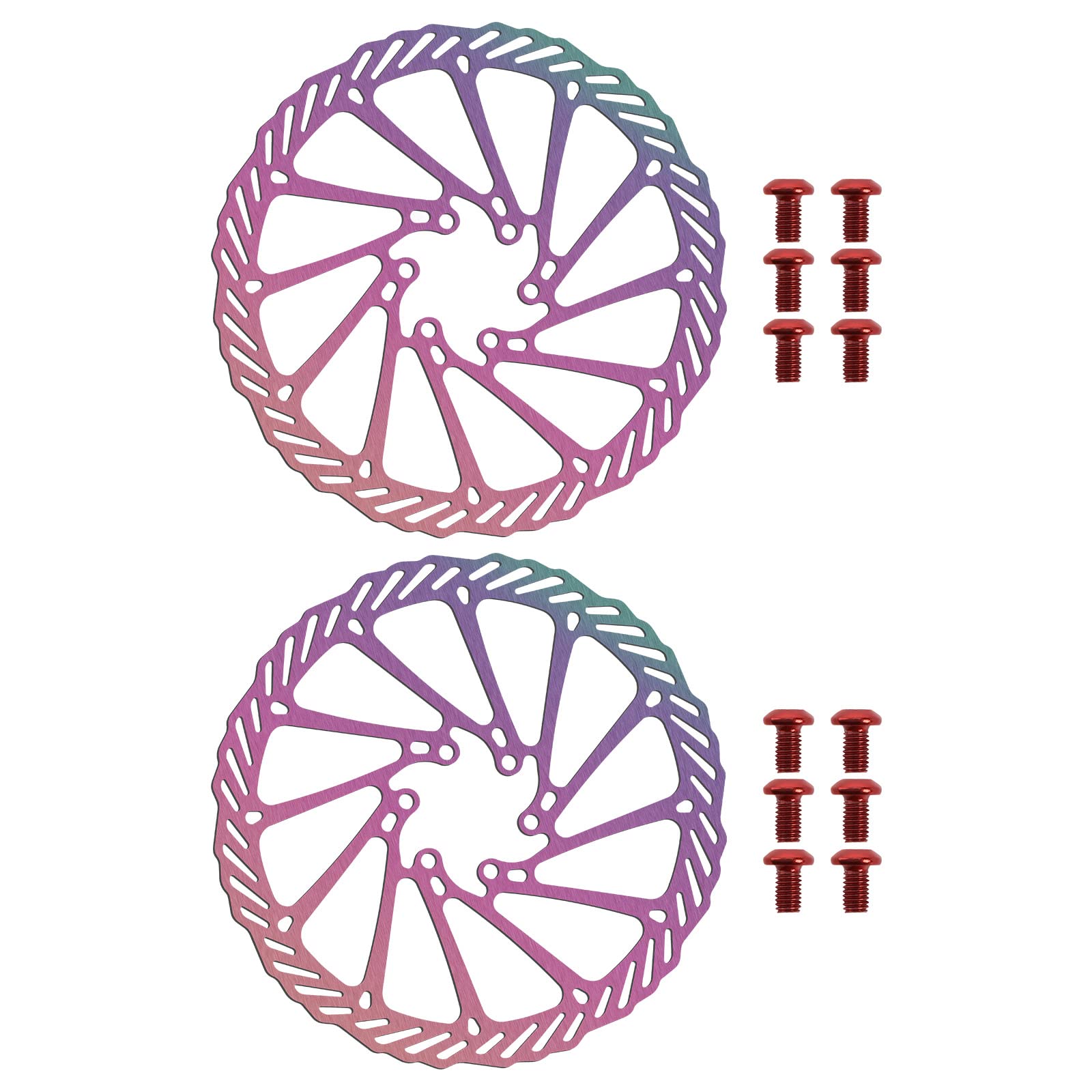 VGOL 2PCS Bicycle Disc Brake Rotor Stainless Steel Rust-Proof Bike Rotors with 12PCS M5 Screws for Most Bicycle Road Bike Mountain Bike 180mm