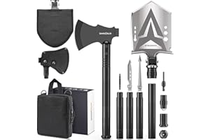 Sahara Sailor Survival Shovel with Axe, High Carbon Steel Tactical Shovel Camping Shovel Hatchet Combo - 4 Thicken Extension 
