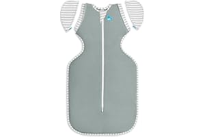 Love to Dream Swaddle Up Transition Bag, Snug Fit, Zip-Off Wings, 1.0 Tog Suitable for Moderate Temperature 20-24°C, Machine Washable & Double Zip for Easy Nappy Change, Deep Olive