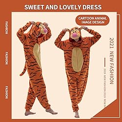 COSUSKET Snug Fit Unisex Adult Tigger Onesie