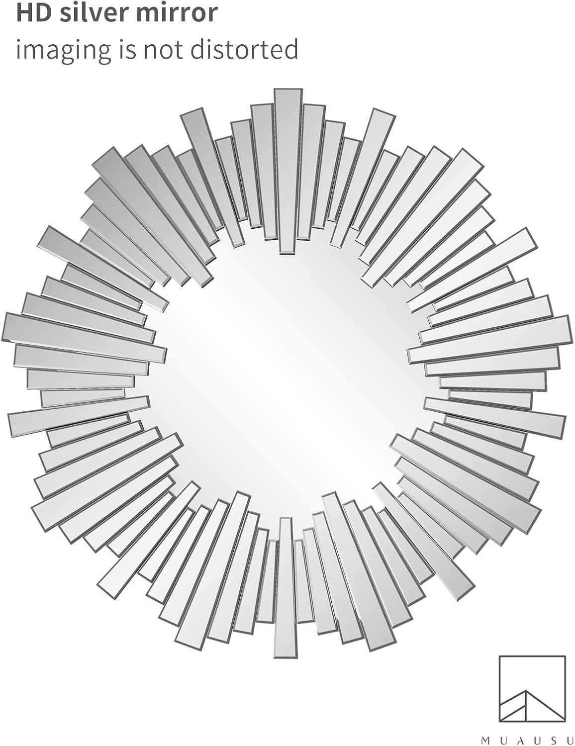 Sun Wall Mirror-Starburst Accent Wall Mounted Mirror for Decor Livingroom Bedroom: Furniture & Decor