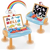 MAYESAR Toy for 1-2 Year Old Boys,Toddlers Toys with Magnetic Letters and Numbers, Art Easel for Kids 1 2 Year Old, Boy Birthday Christmas Gifts (Blue,Orange)